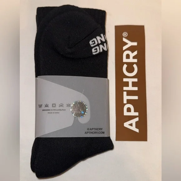 Apthcry Black Socks with Purple Eggplant - Picture 2 of 4